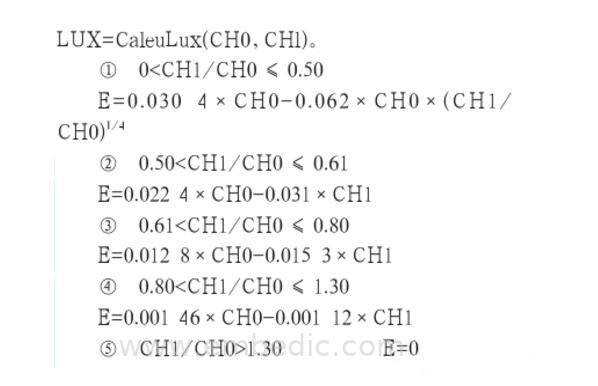 LUX=CaleuLux (CH0, CHl)