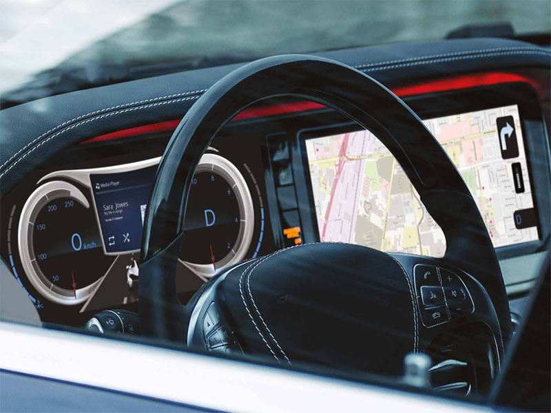 Digital dashboard solution for cars based on Socionext Miranda's CGI Studio